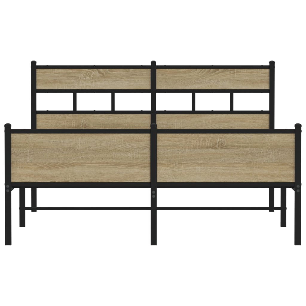 sengeramme 150x200 cm uden madras konstrueret træ sonoma-eg