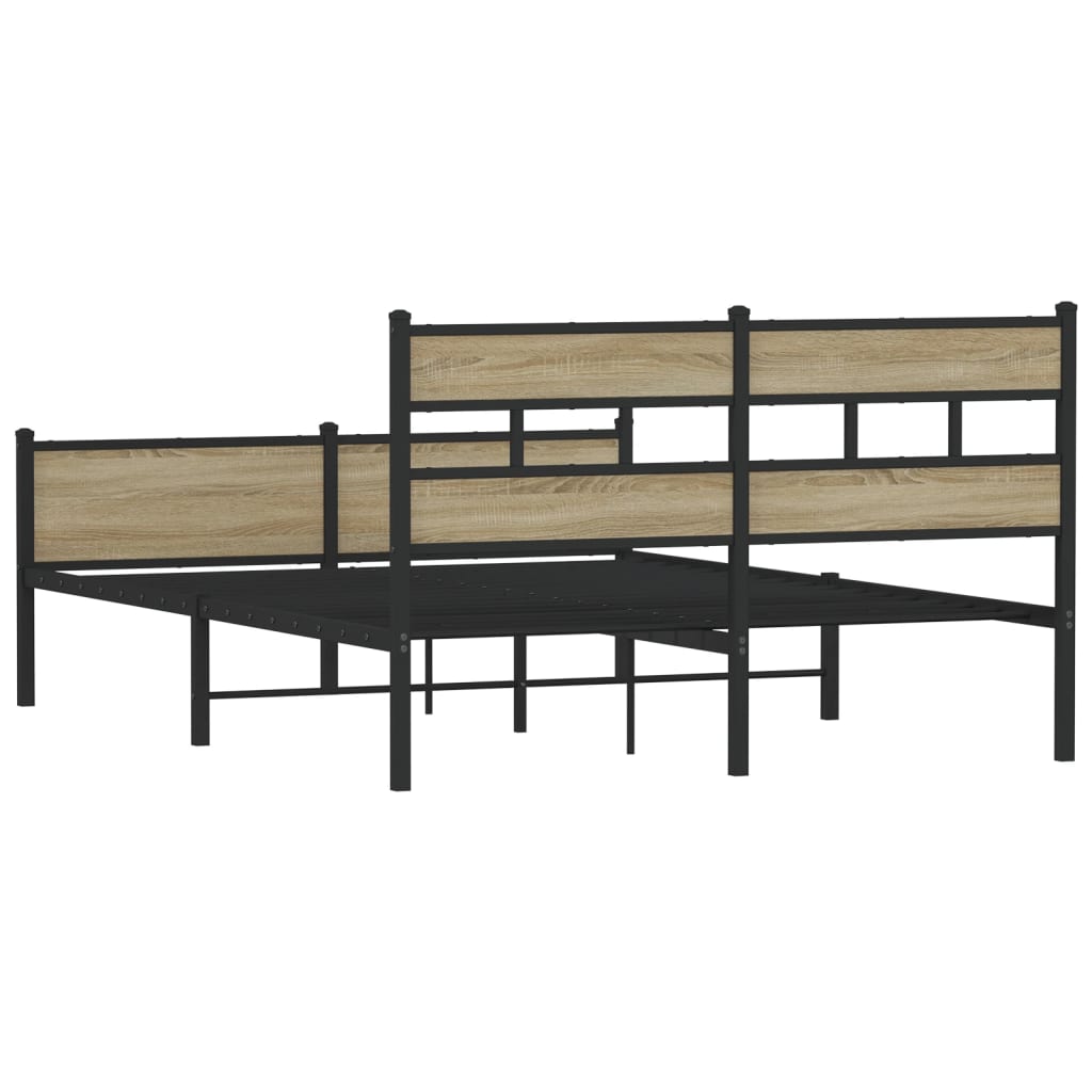 sengeramme 150x200 cm uden madras konstrueret træ sonoma-eg