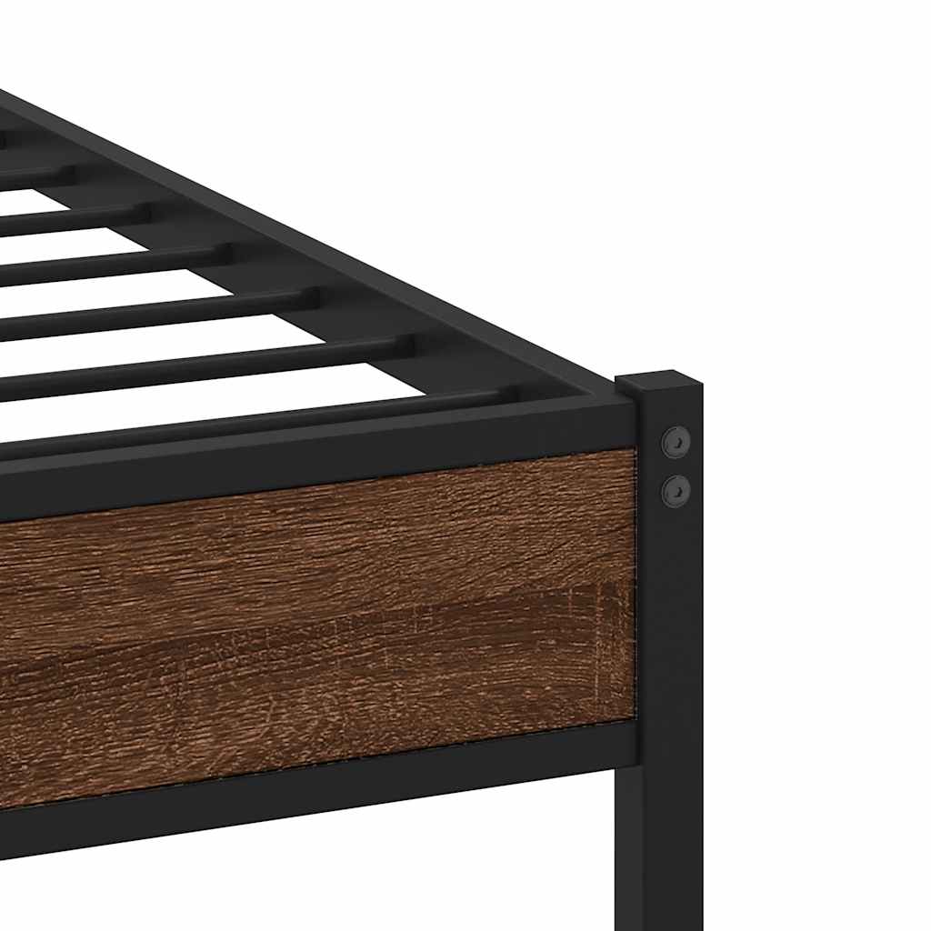 sengeramme 90x200 cm uden madras konstrueret træ brunt eg
