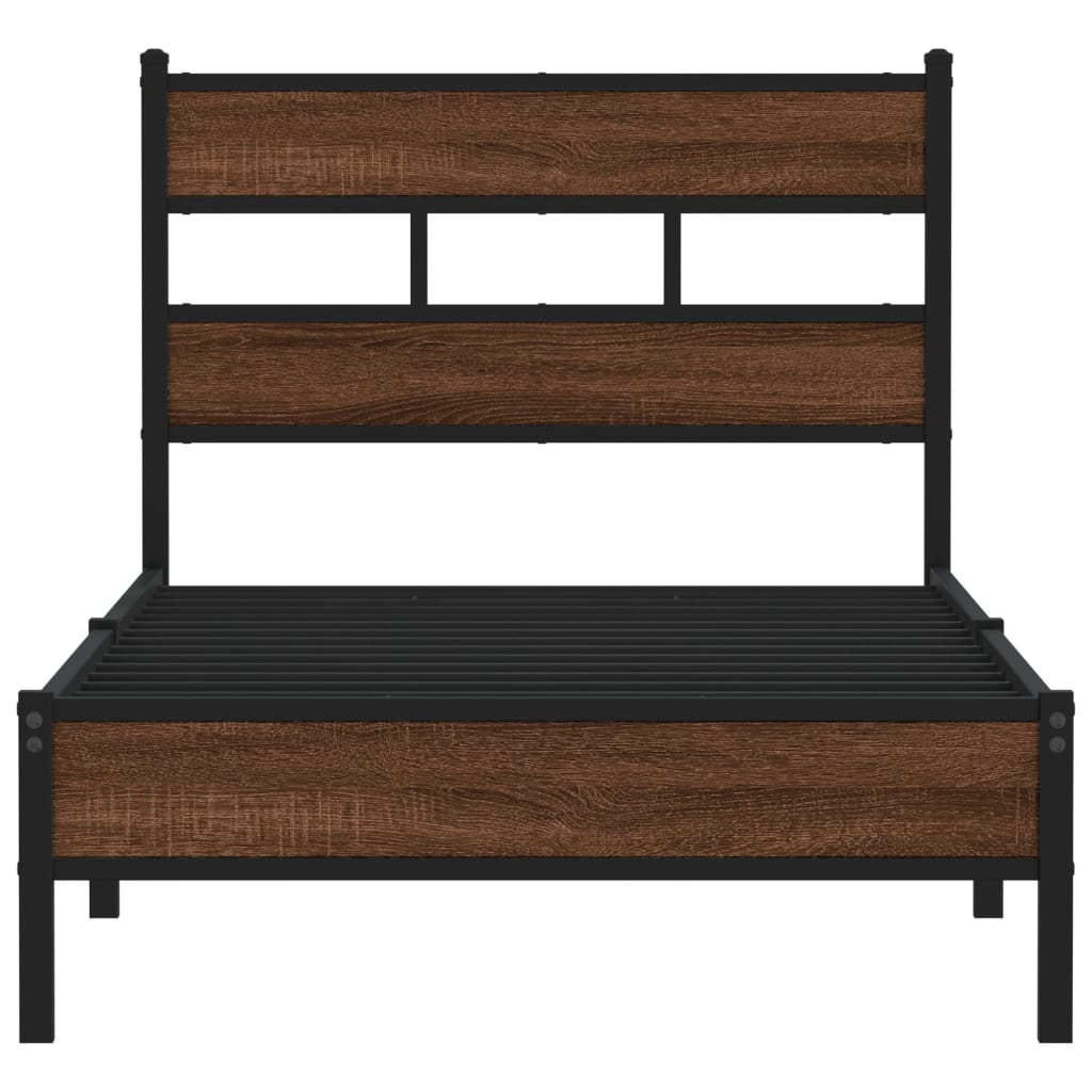 sengeramme 107x200 cm uden madras konstrueret træ brunt eg