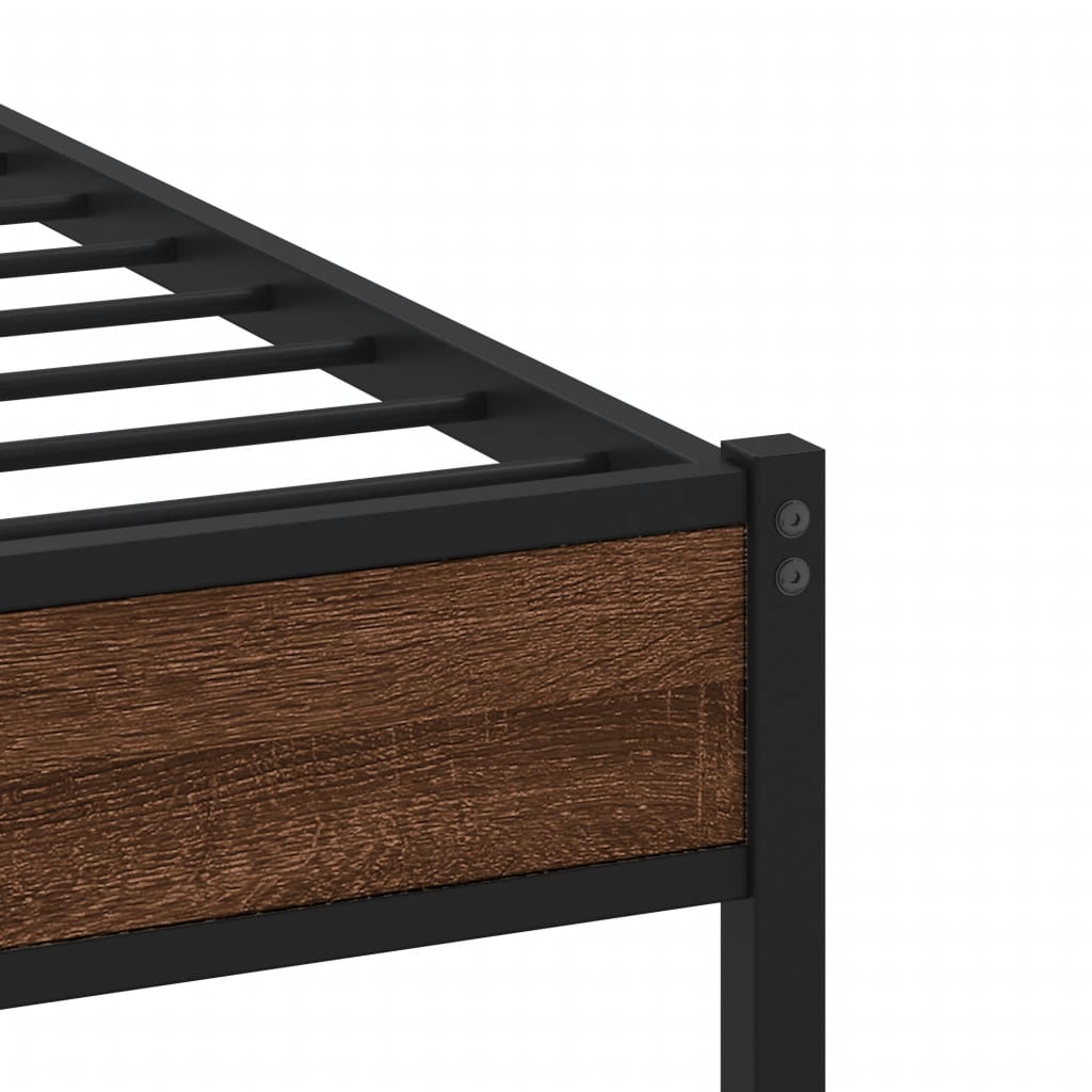 sengeramme 107x200 cm uden madras konstrueret træ brunt eg