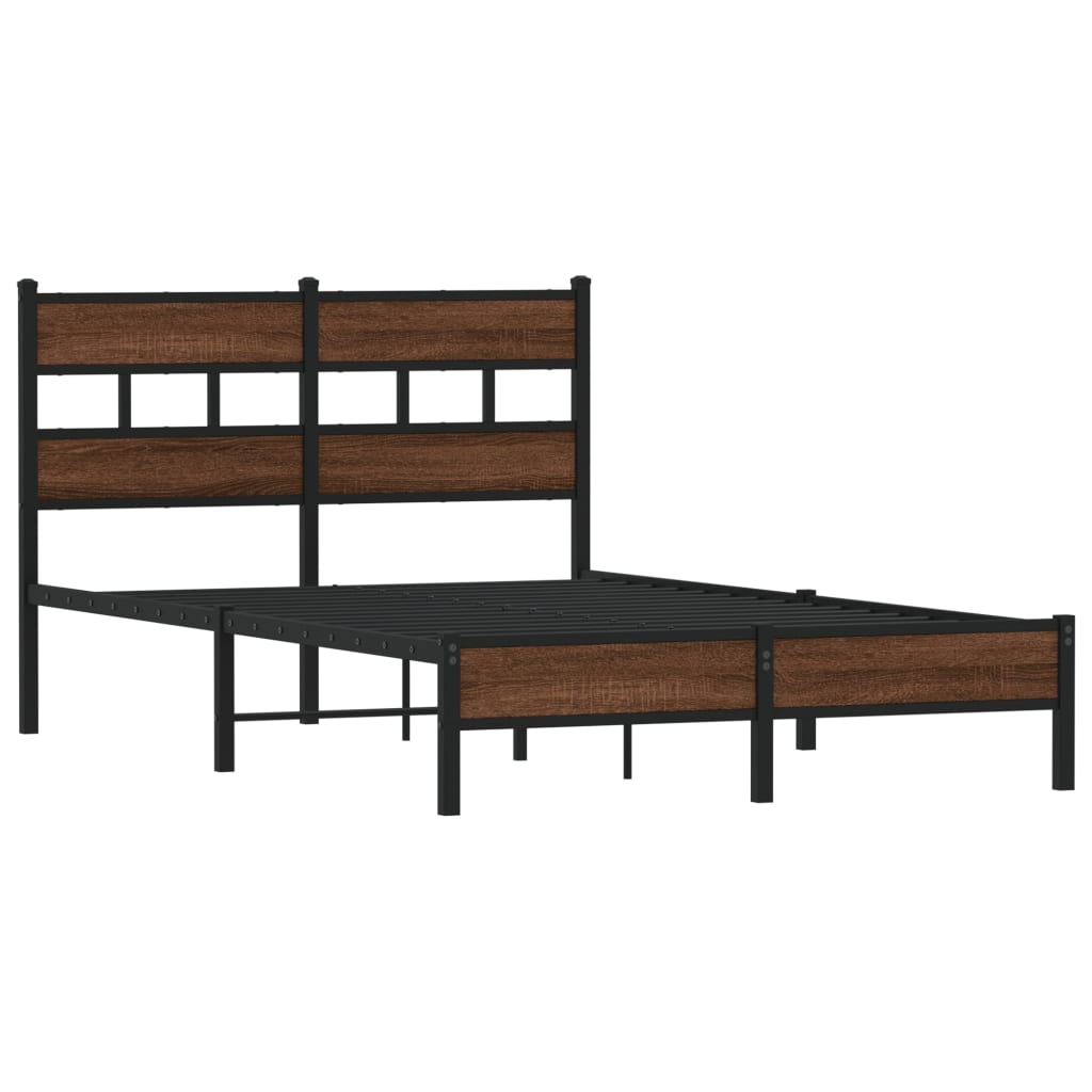 sengeramme 120x190 cm uden madras konstrueret træ brunt eg