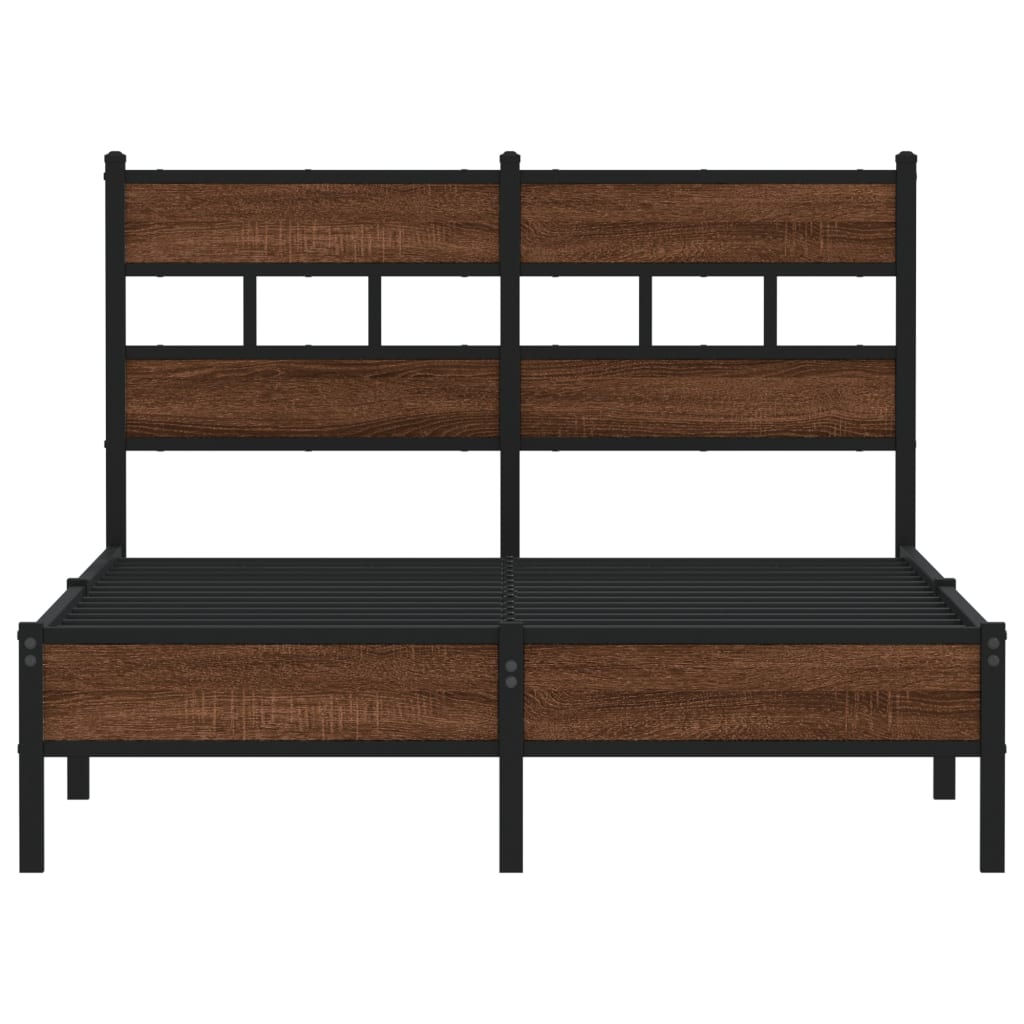 sengeramme 120x190 cm uden madras konstrueret træ brunt eg