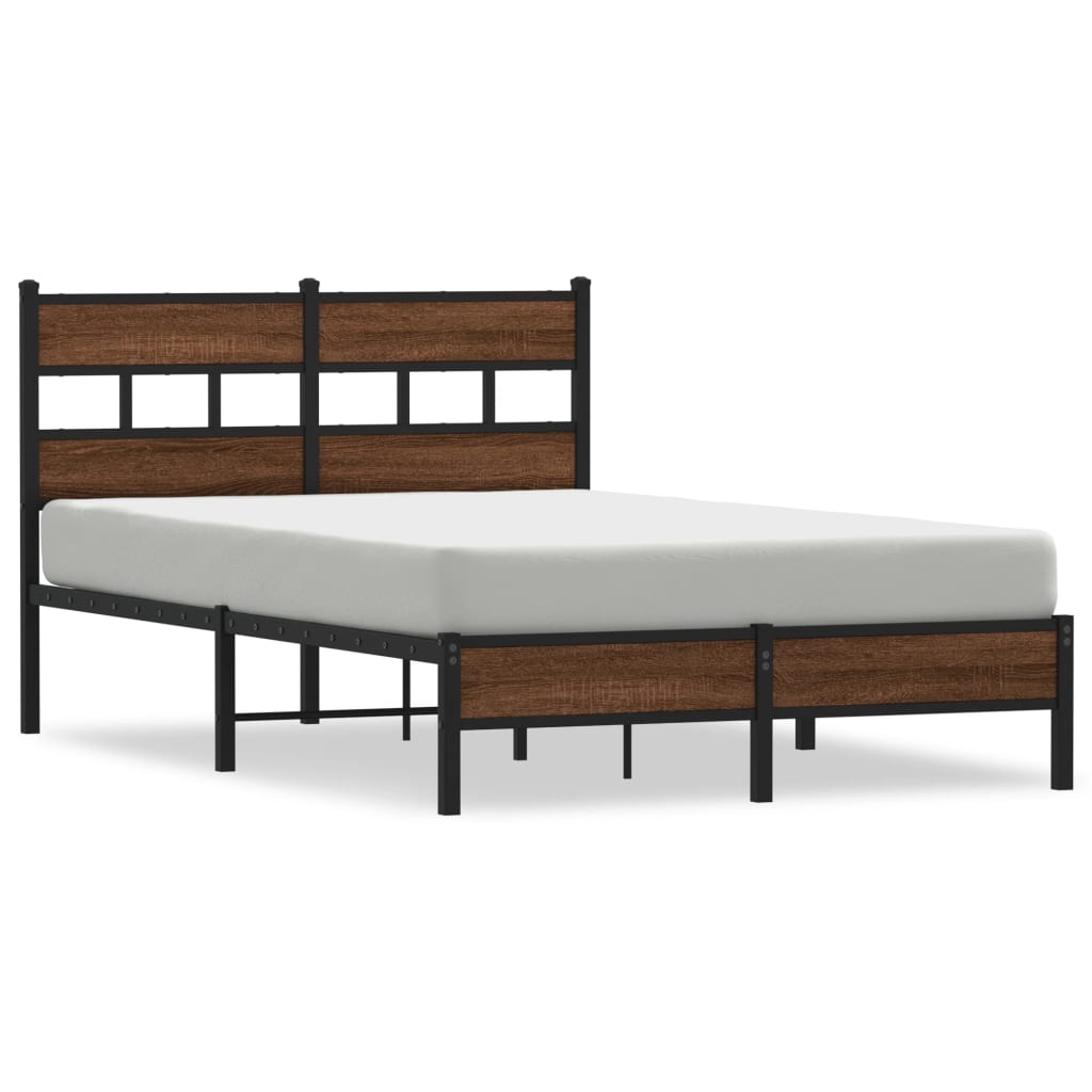 sengeramme 120x200 cm uden madras konstrueret træ brunt eg