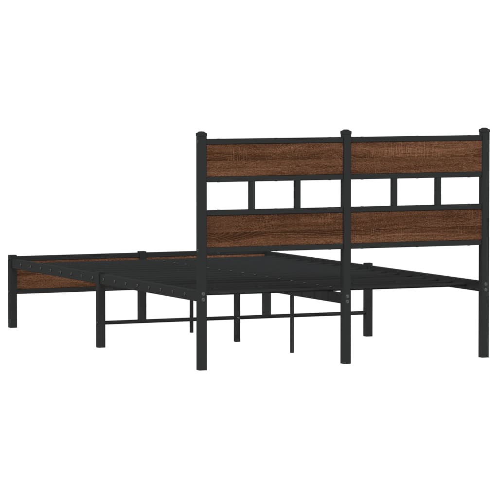 sengeramme 120x200 cm uden madras konstrueret træ brunt eg