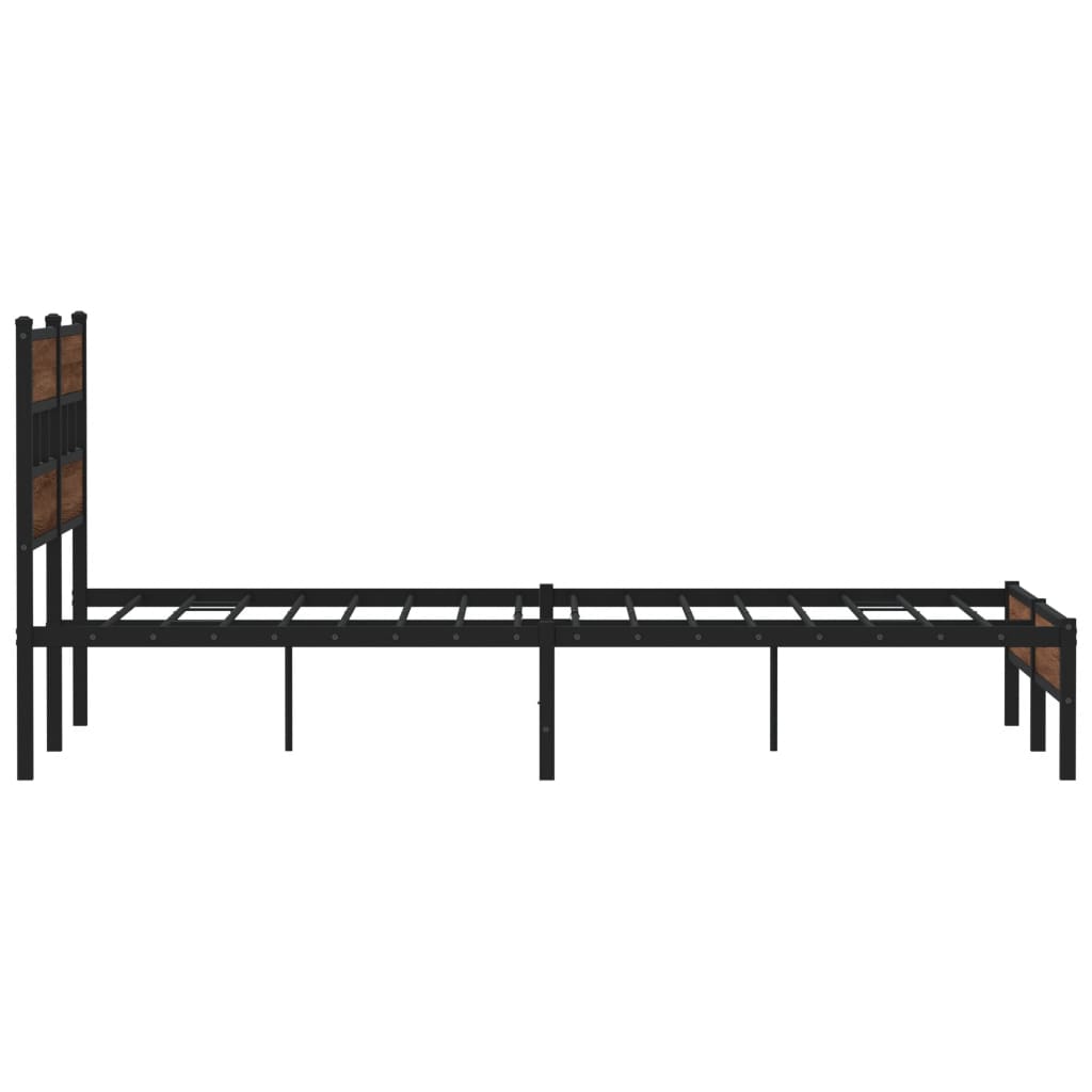 sengeramme 137x190 cm uden madras konstrueret træ brunt eg