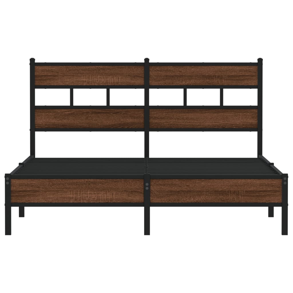sengeramme 160x200 cm uden madras konstrueret træ brunt eg