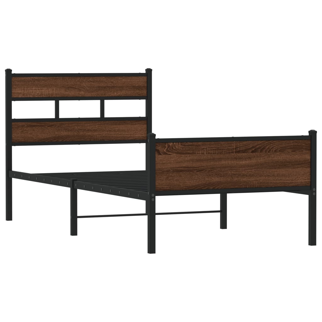sengeramme 80x200 cm uden madras konstrueret træ brunt eg