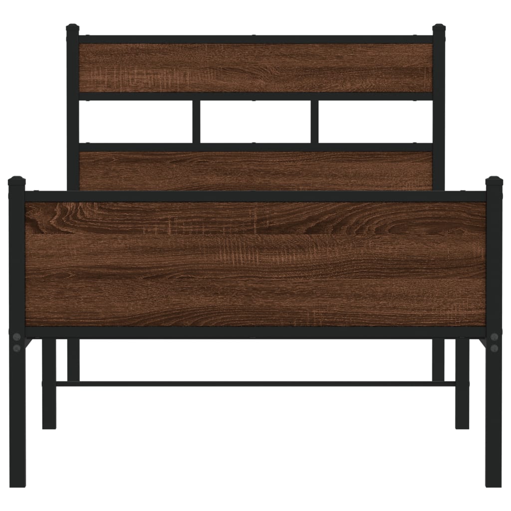 sengeramme 80x200 cm uden madras konstrueret træ brunt eg