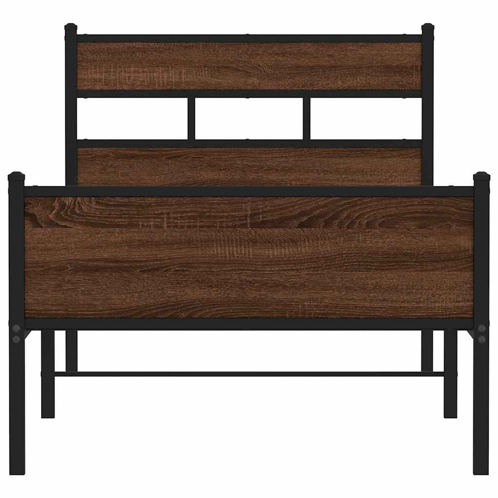 sengeramme 107x200 cm uden madras konstrueret træ brunt eg