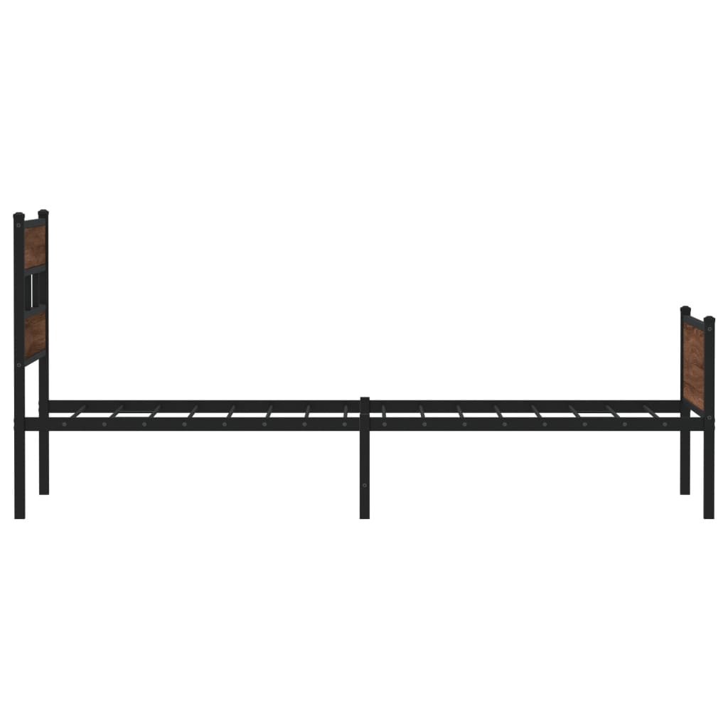 sengeramme 107x200 cm uden madras konstrueret træ brunt eg