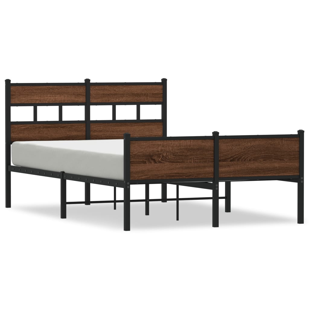 sengeramme 120x190 cm uden madras konstrueret træ brunt eg