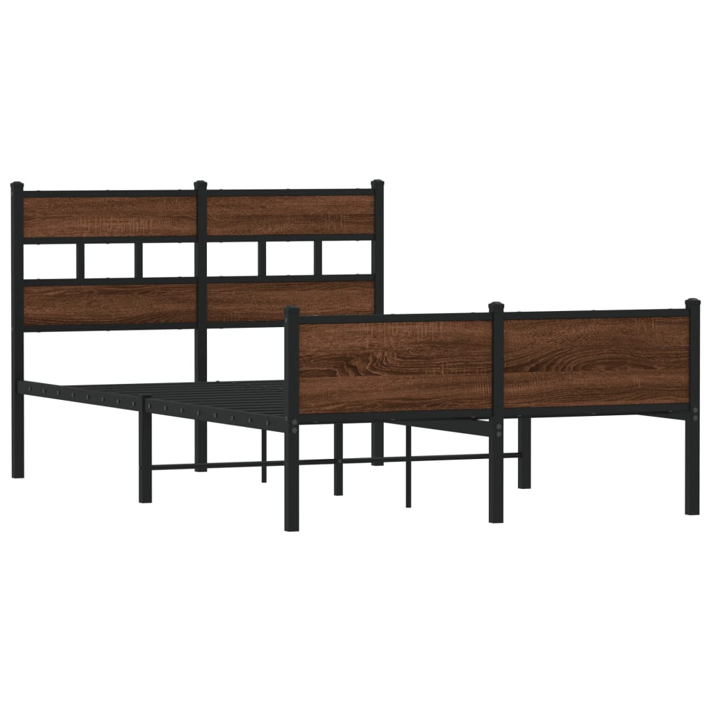 sengeramme 120x190 cm uden madras konstrueret træ brunt eg