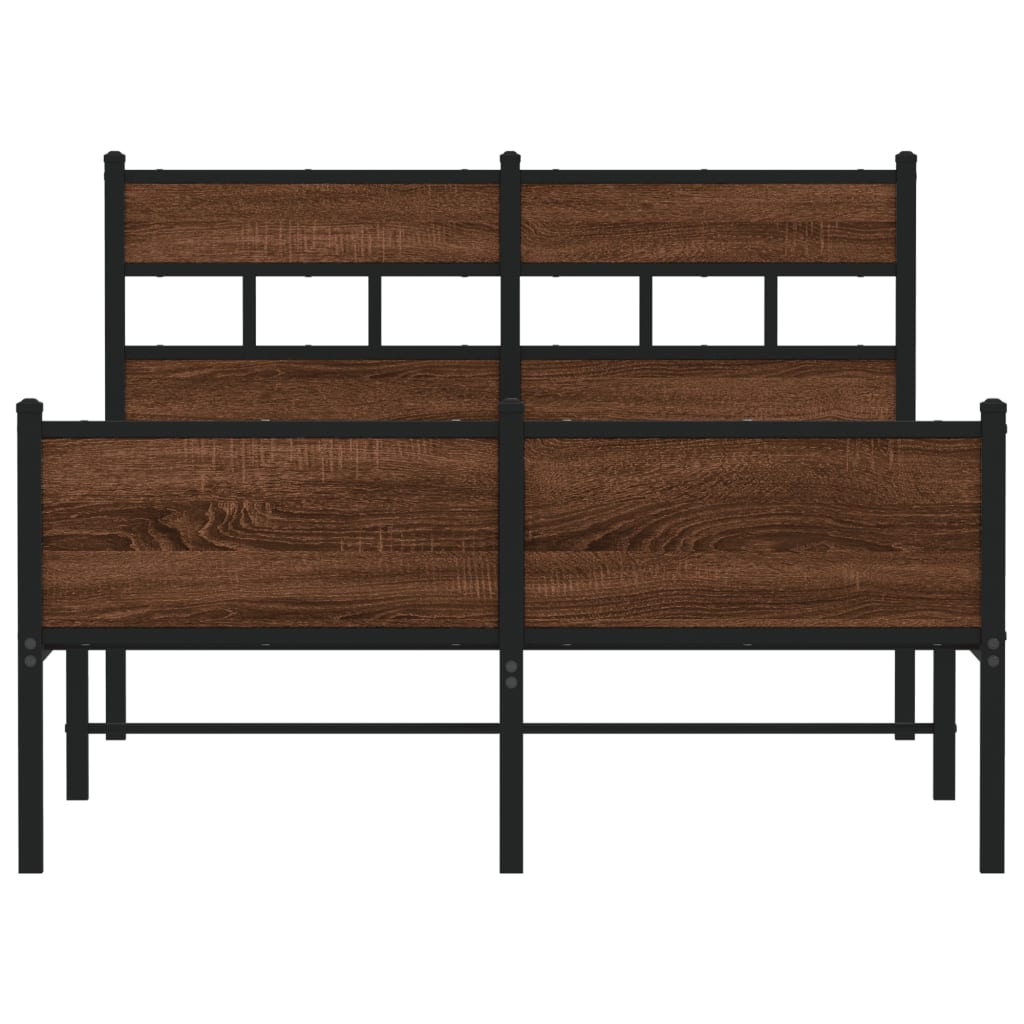 sengeramme 120x190 cm uden madras konstrueret træ brunt eg