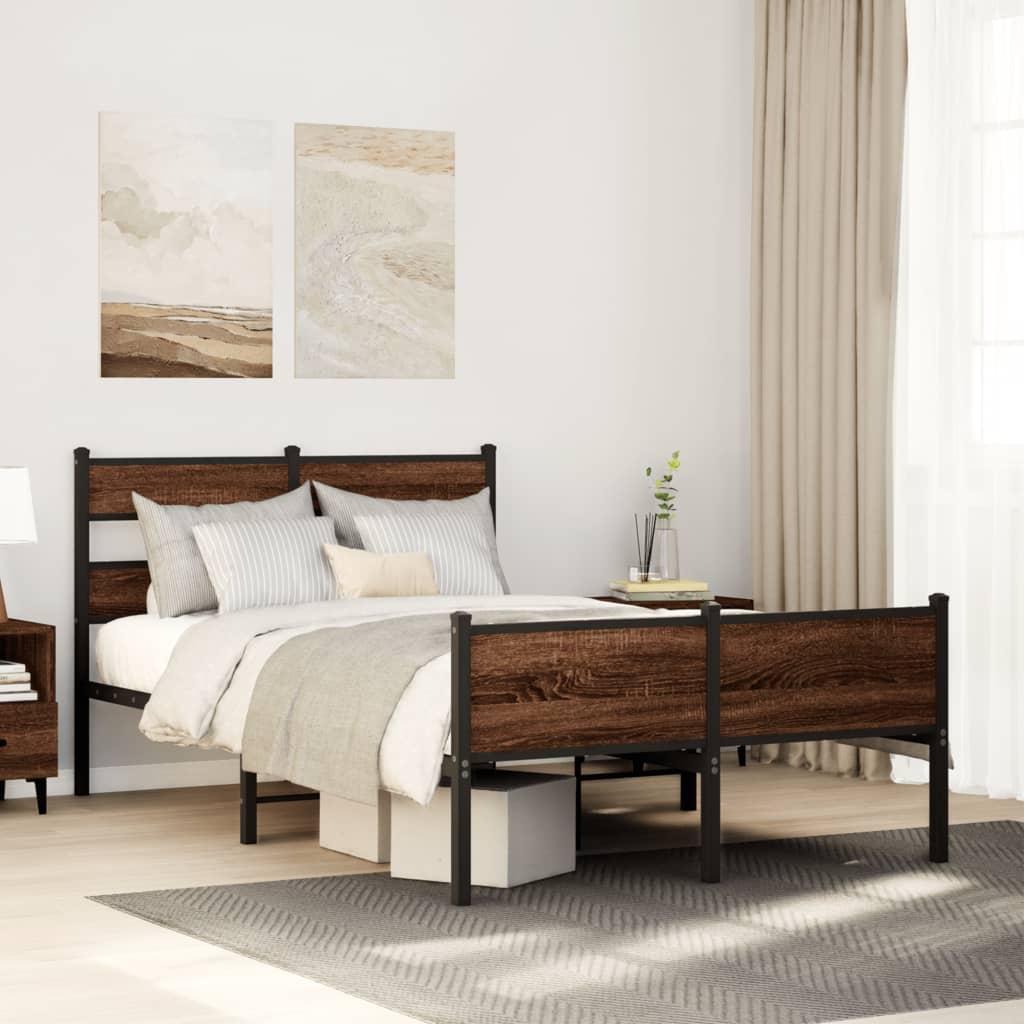 sengeramme 120x190 cm uden madras konstrueret træ brunt eg