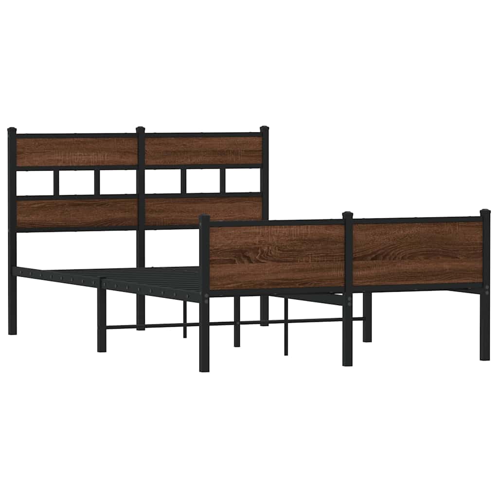 sengeramme 120x200 cm uden madras konstrueret træ brunt eg