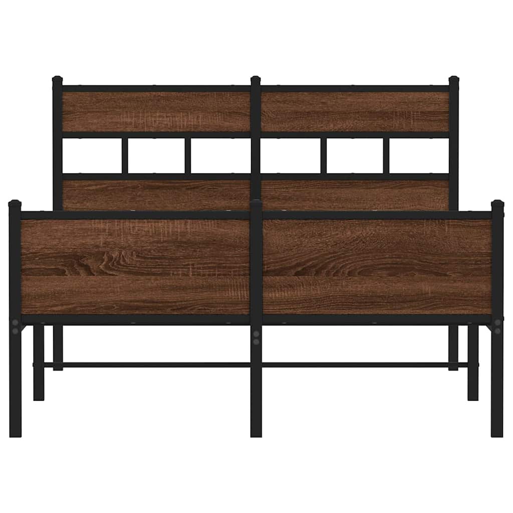 sengeramme 120x200 cm uden madras konstrueret træ brunt eg