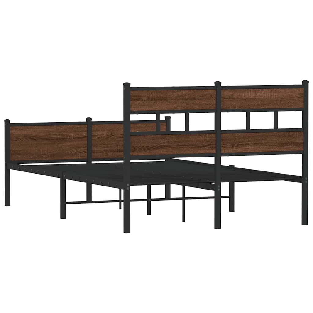 sengeramme 120x200 cm uden madras konstrueret træ brunt eg