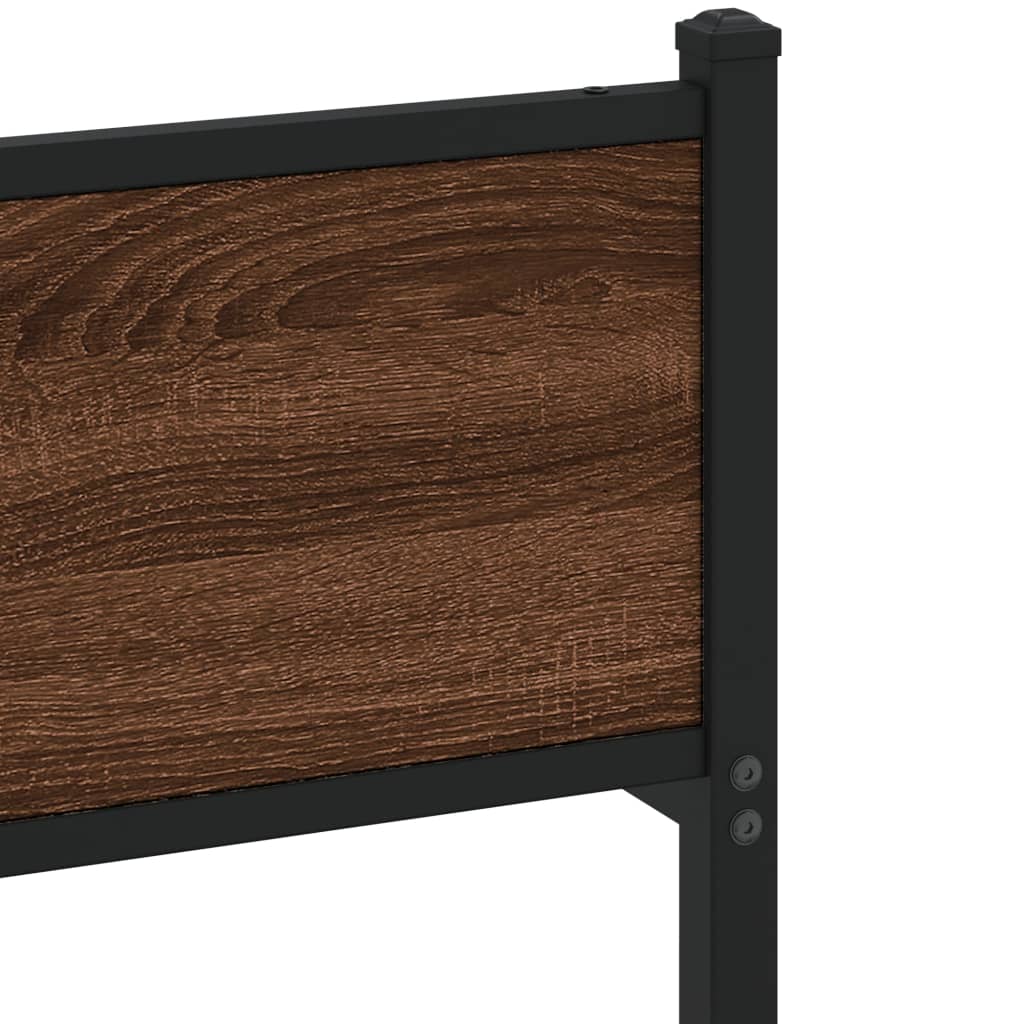 sengeramme 137x190 cm uden madras konstrueret træ brunt eg