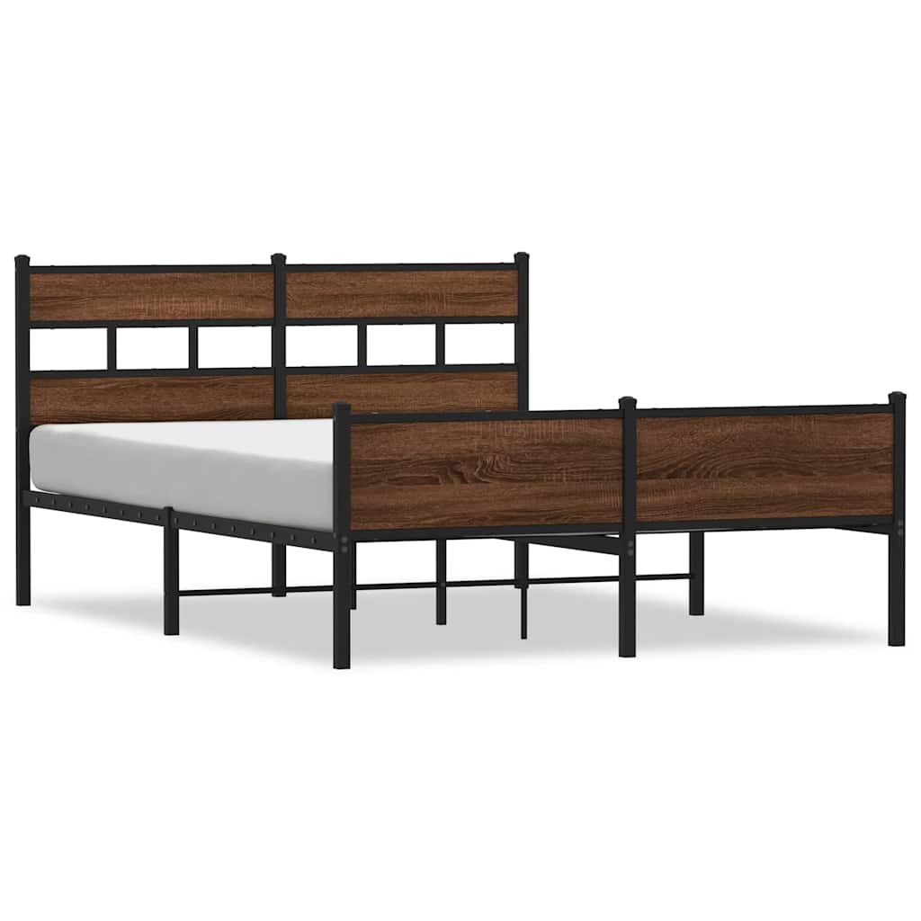 sengeramme 140x190 cm uden madras konstrueret træ brunt eg