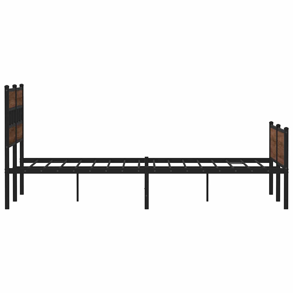 sengeramme 140x190 cm uden madras konstrueret træ brunt eg