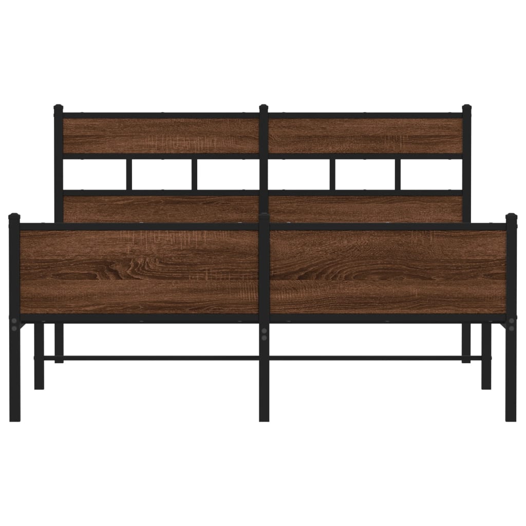 sengeramme 140x200 cm uden madras konstrueret træ brunt eg