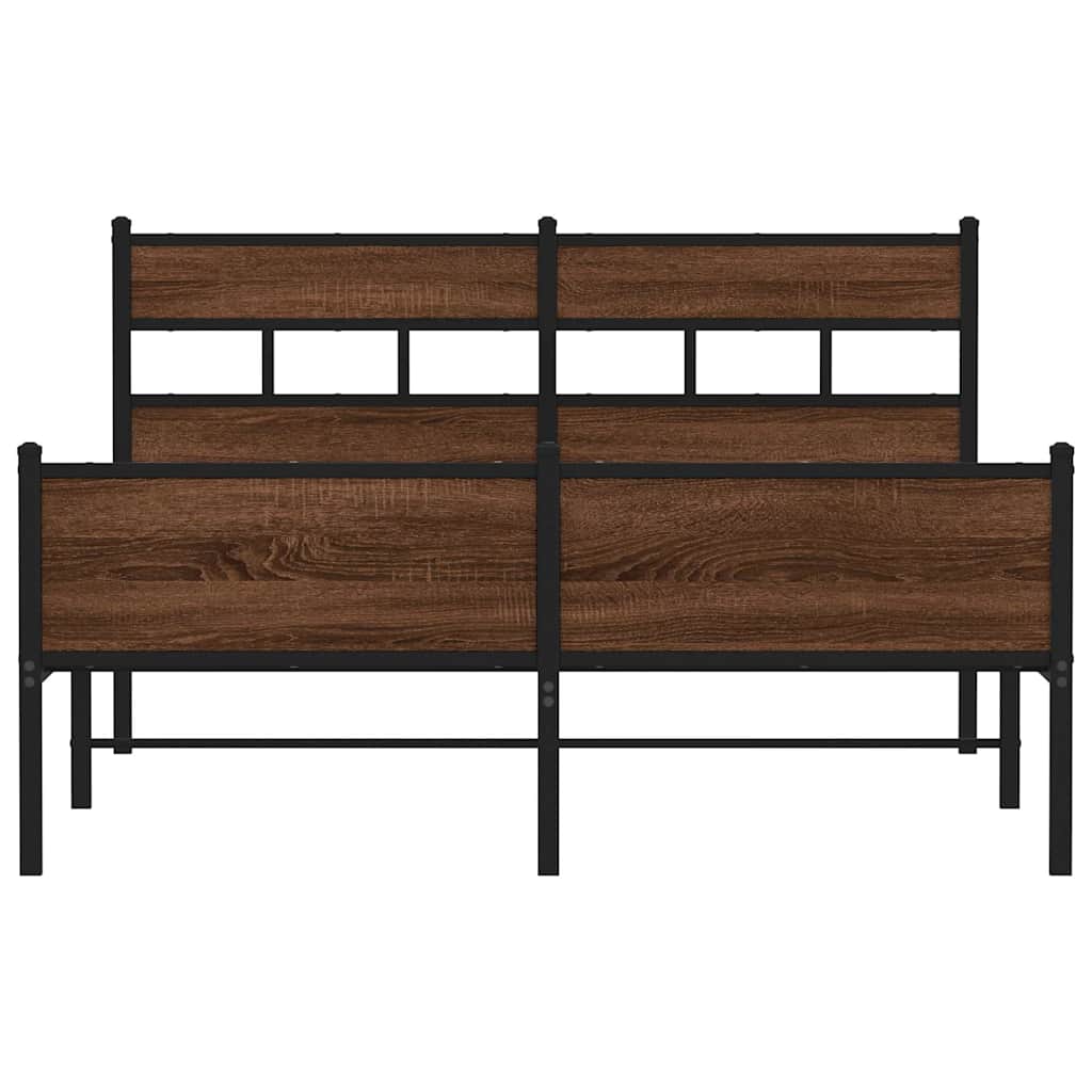 sengeramme 150x200 cm uden madras konstrueret træ brunt eg