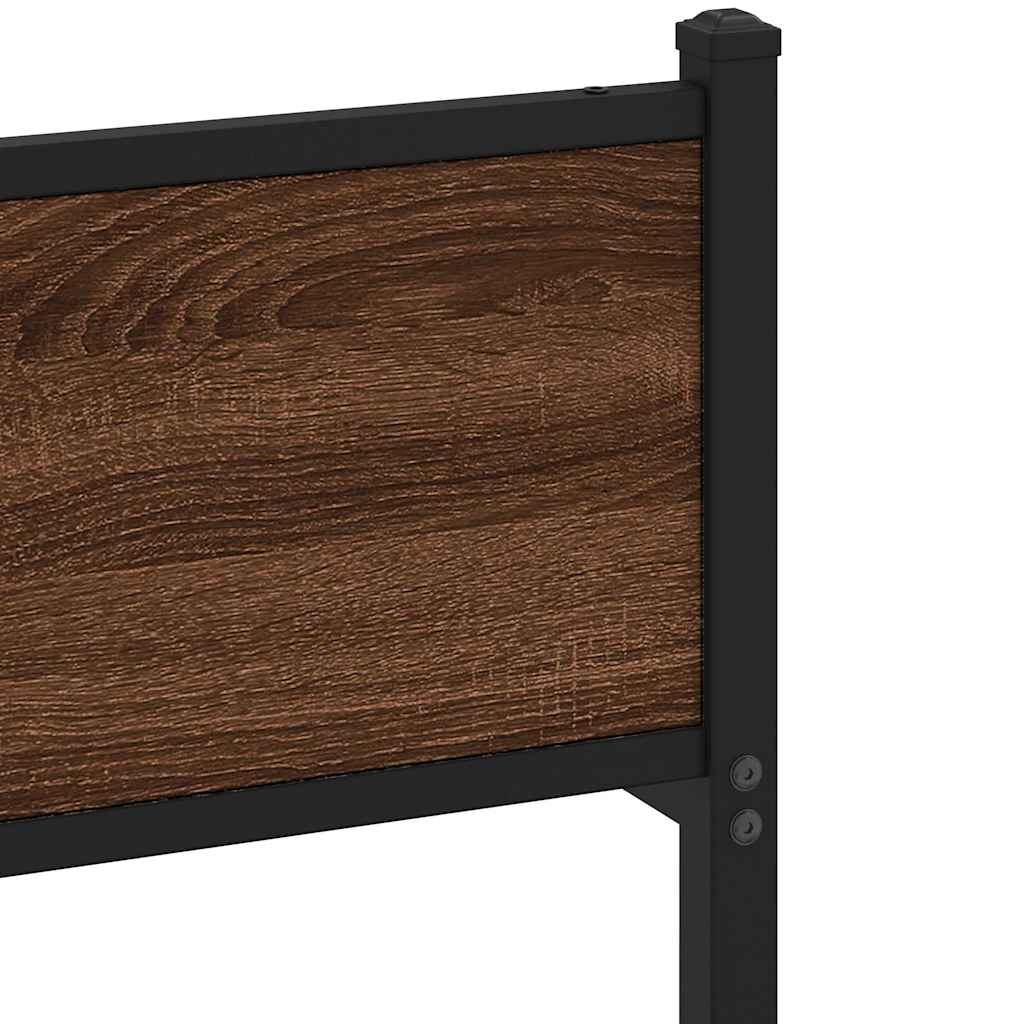 sengeramme 150x200 cm uden madras konstrueret træ brunt eg