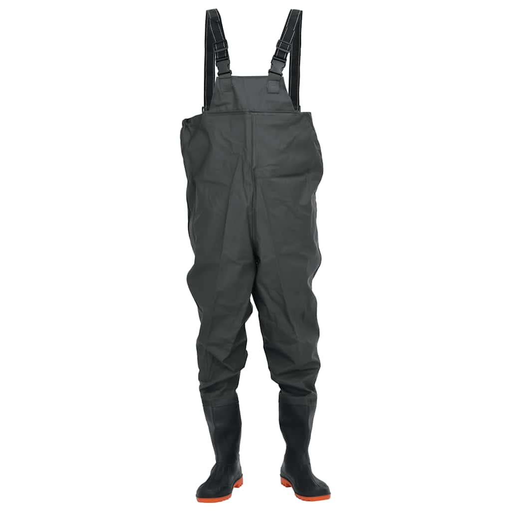 waders med støvler str. 45 mørkegrøn