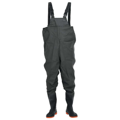 waders med støvler str. 45 mørkegrøn