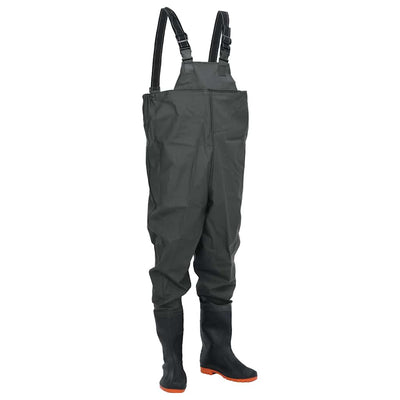 waders med støvler str. 46 mørkegrøn