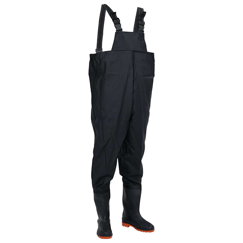 waders med støvler str. 42 sort