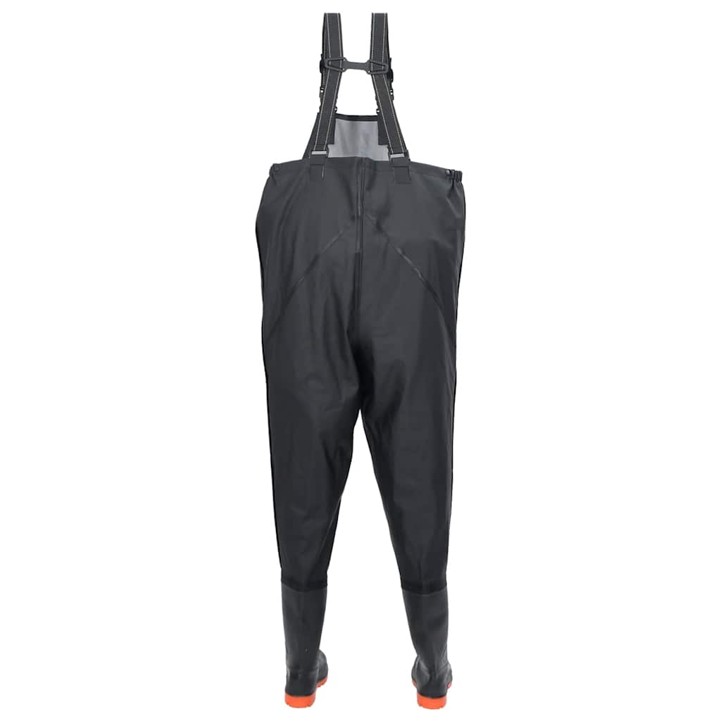 waders med støvler str. 43 sort
