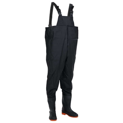waders med støvler str. 45 sort
