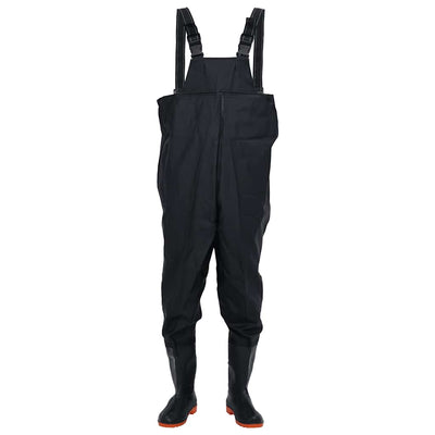 waders med støvler str. 45 sort