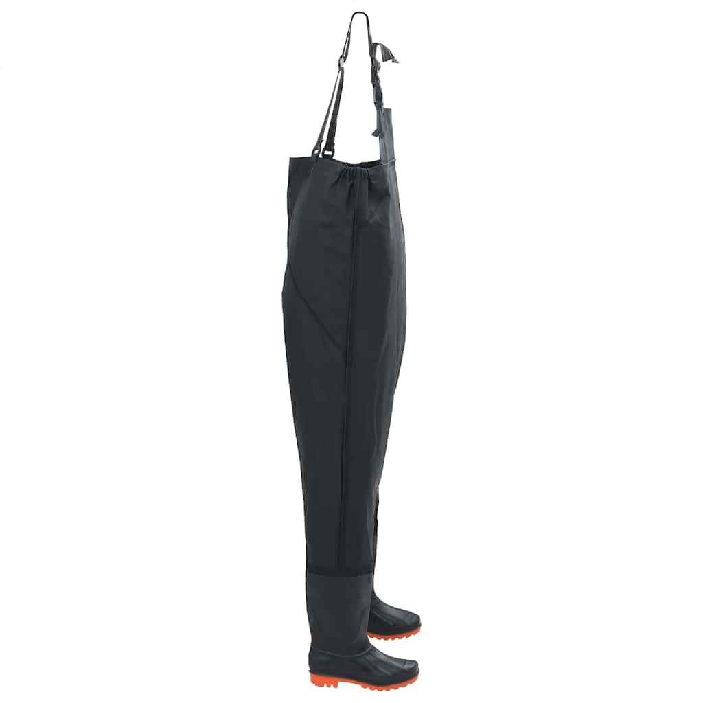 waders med støvler str. 45 sort