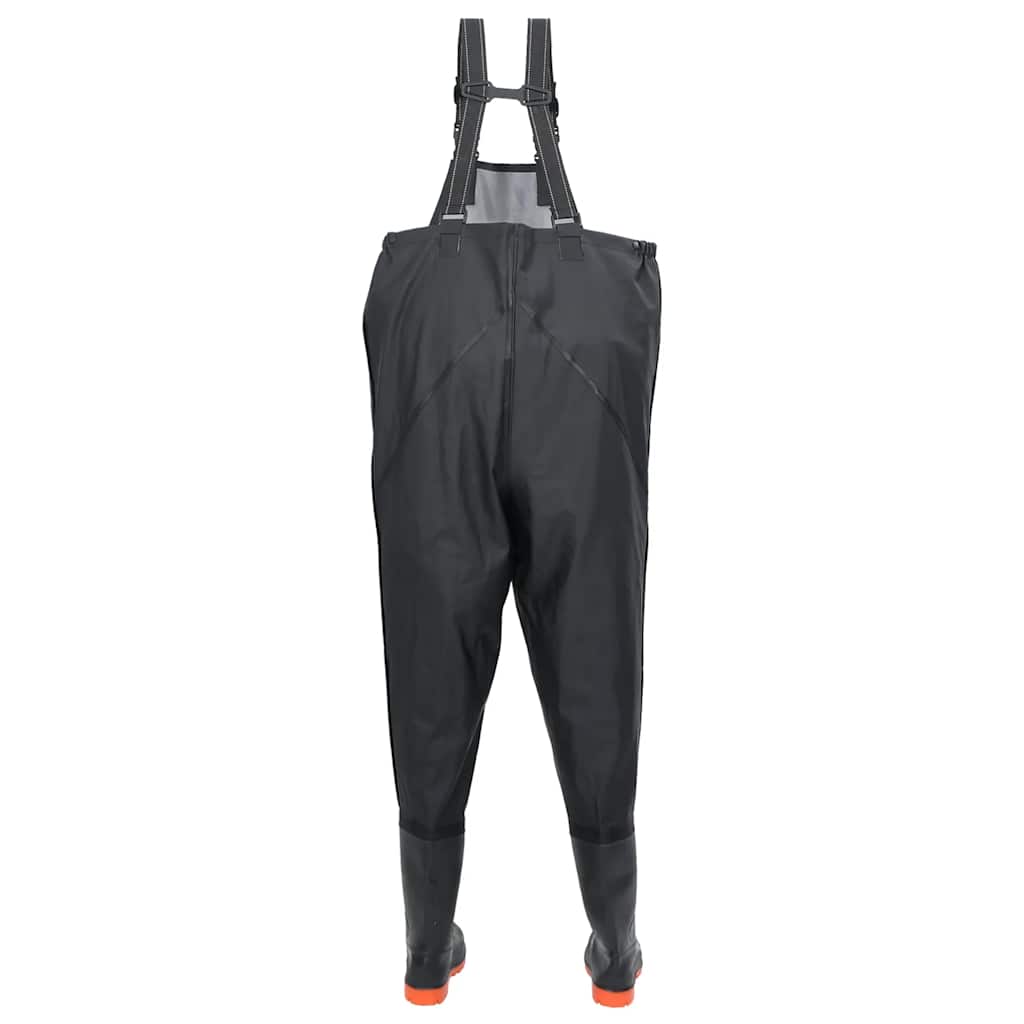 waders med støvler str. 46 sort