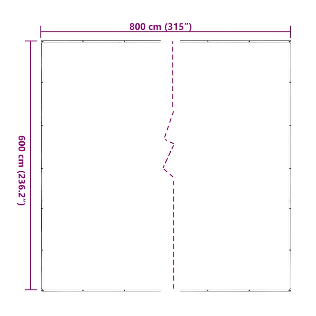 klar presenning med øjer 6x8 m polyethylen