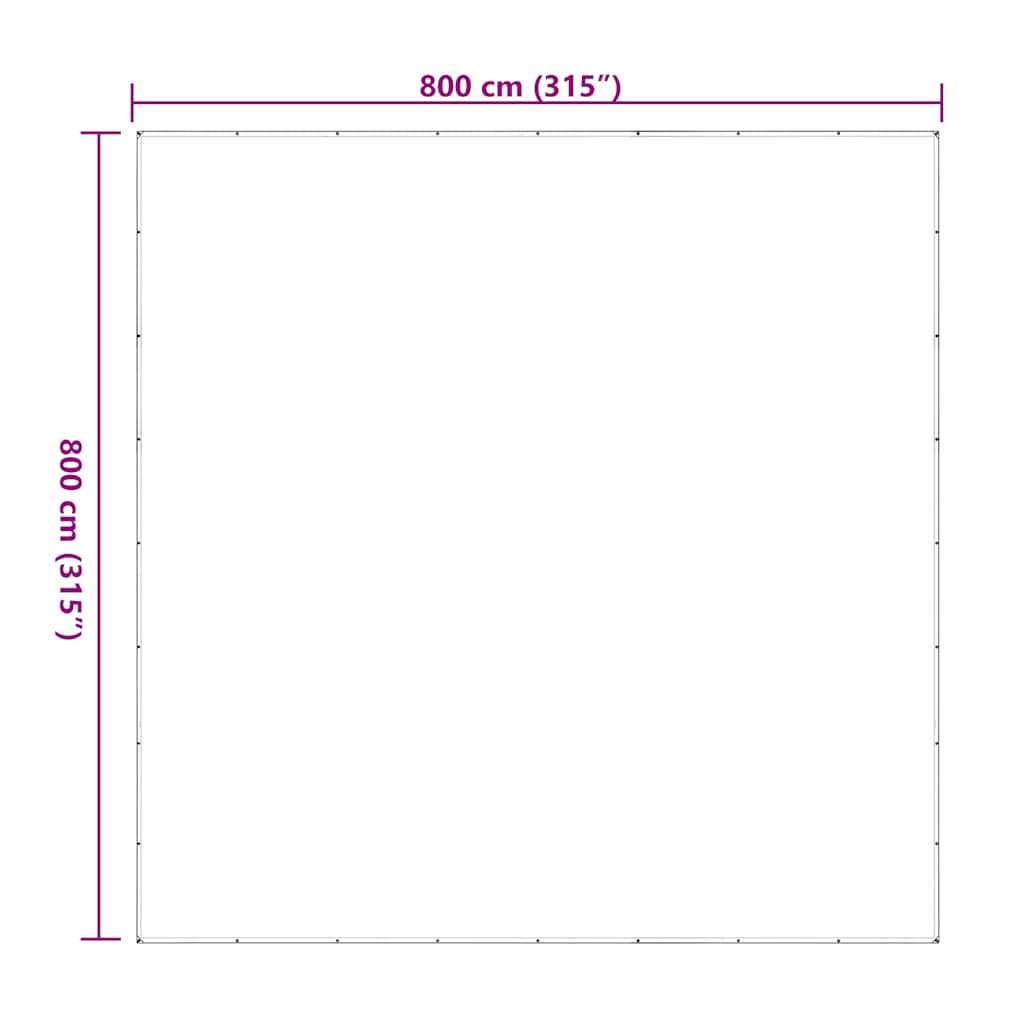 klar presenning med øjer 8x8 m polyethylen