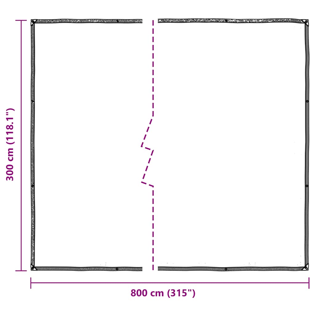 klar presenning med øjer 3x8 m polyethylen