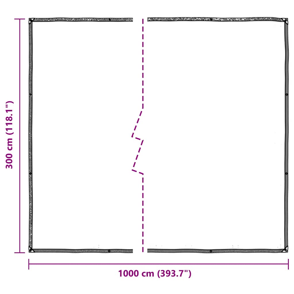 klar presenning med øjer 3x10 m polyethylen