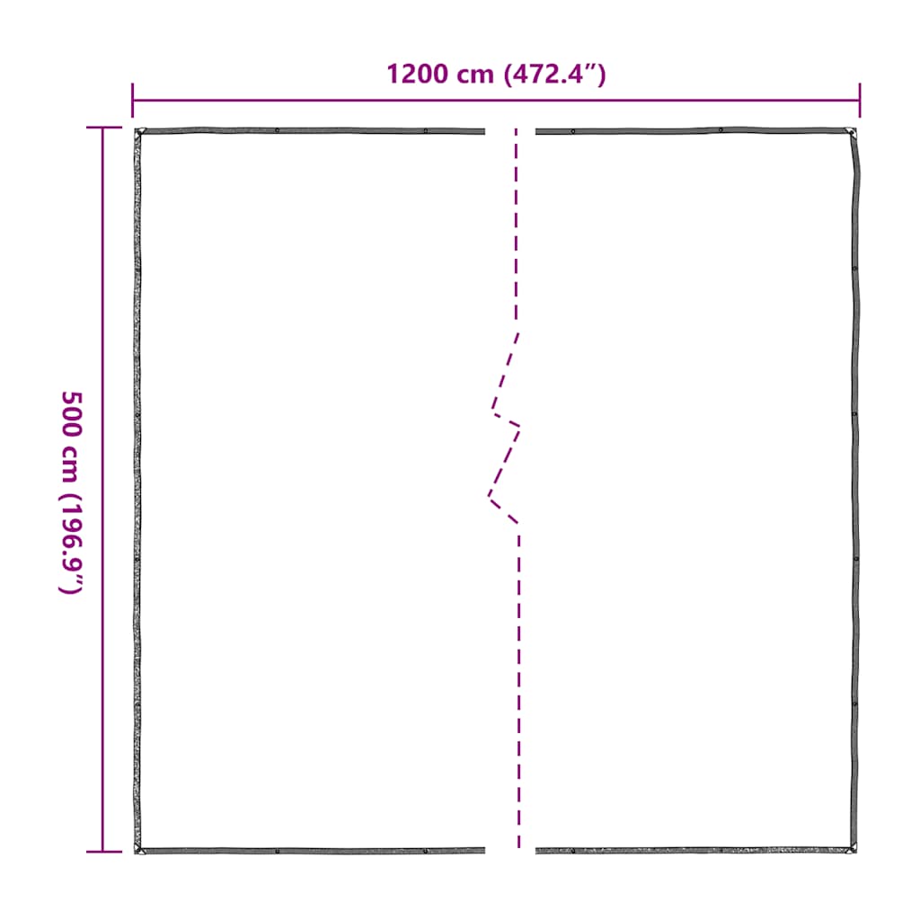 klar presenning med øjer 5x12 m polyethylen