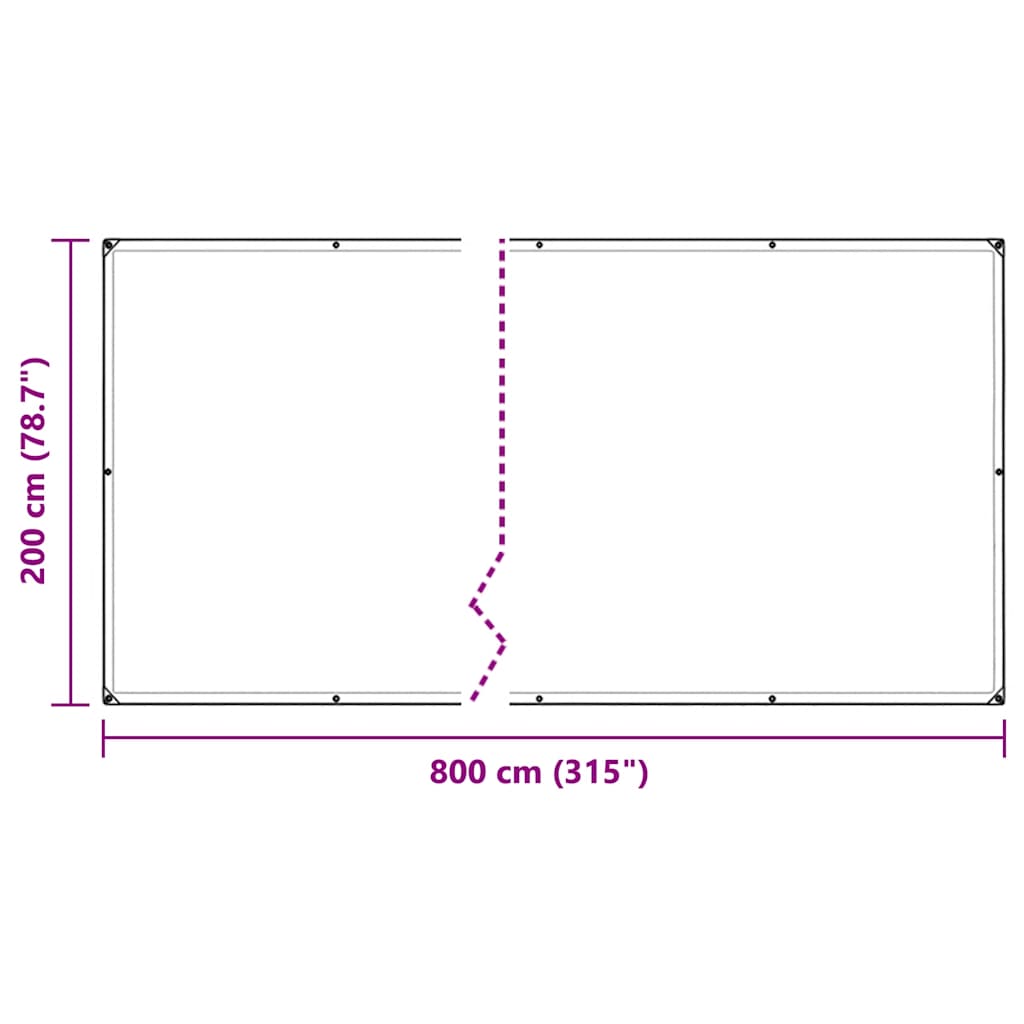 klar presenning med øjer 2x8 m PVC