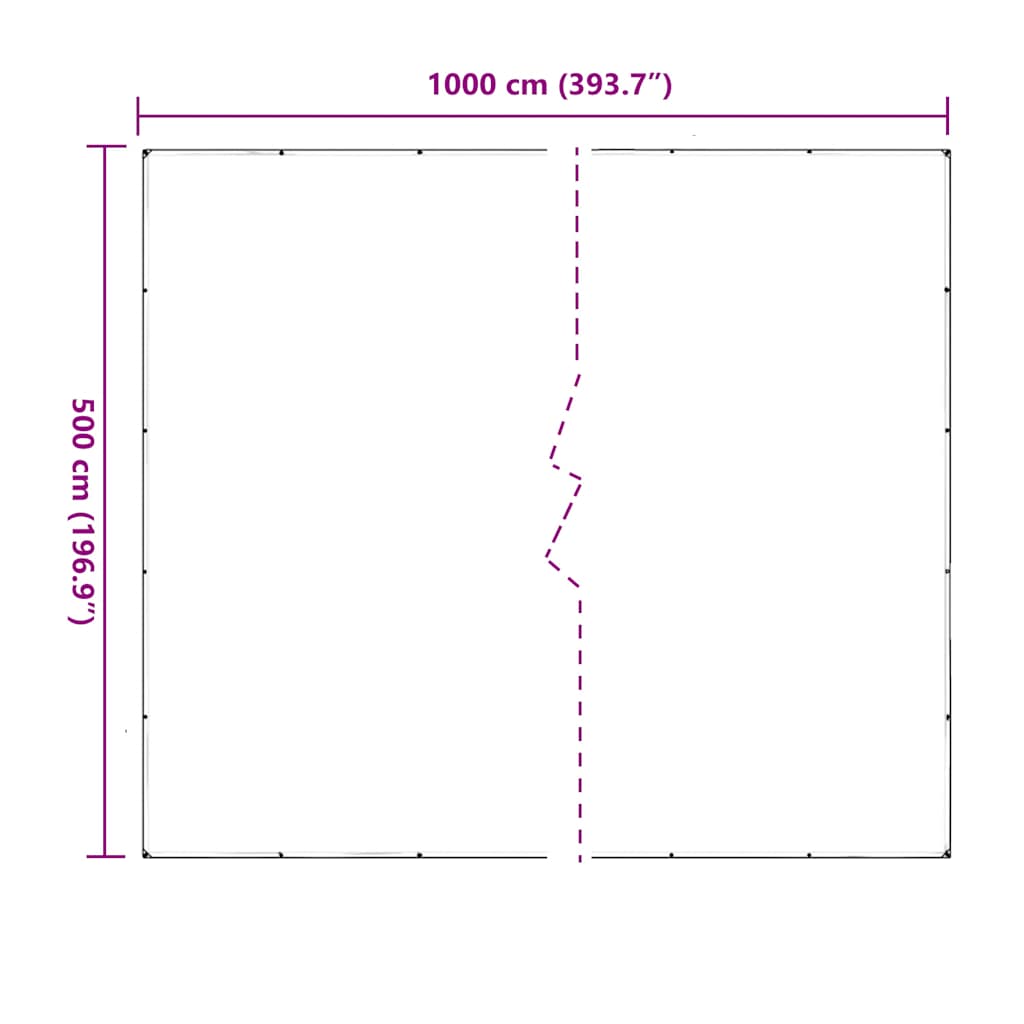 klar presenning med øjer 5x10 m PVC