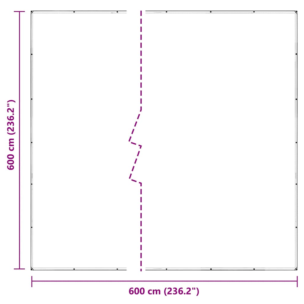 klar presenning med øjer 6x6 m PVC