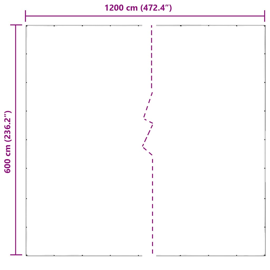 klar presenning med øjer 6x12 m PVC