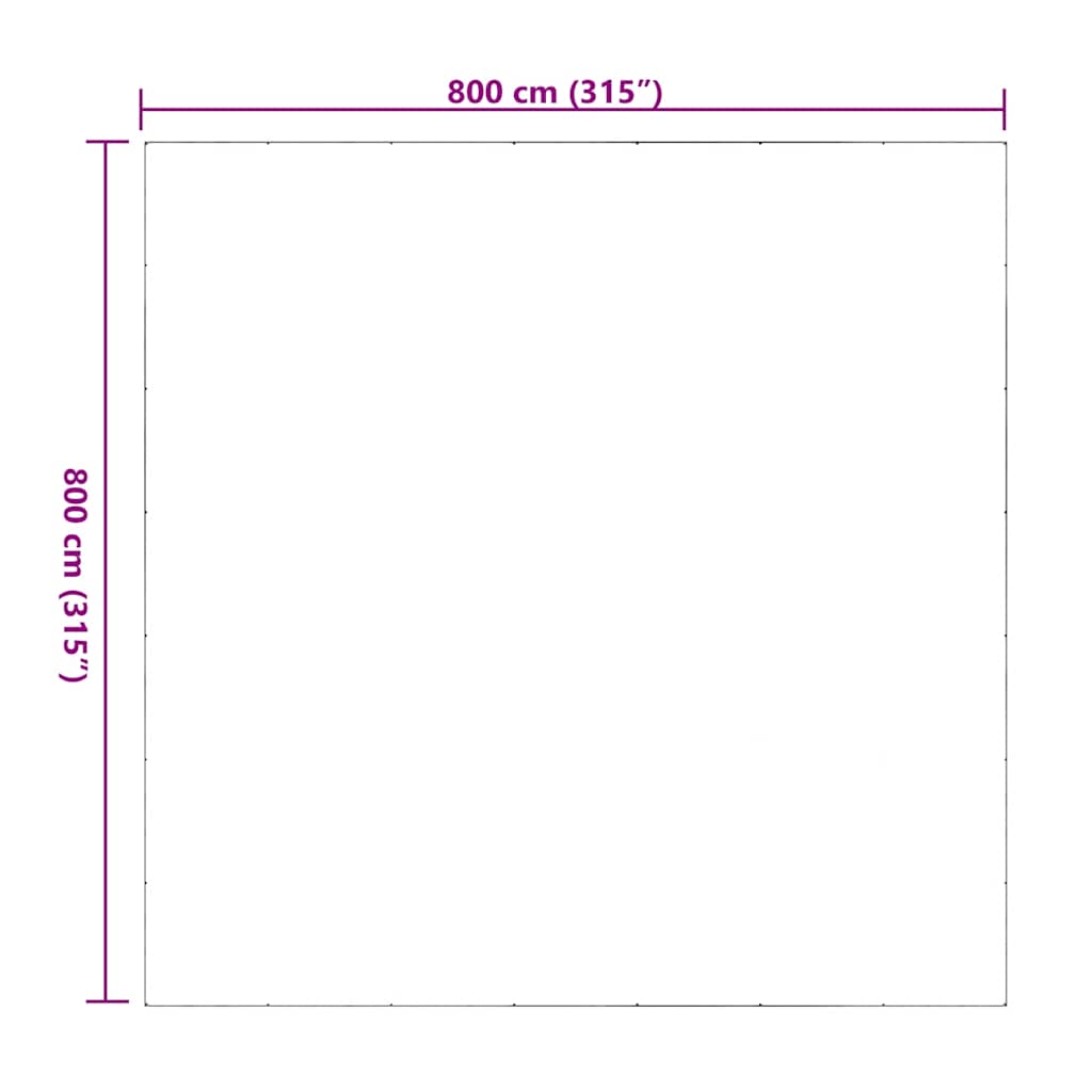 klar presenning med øjer 8x8 m PVC