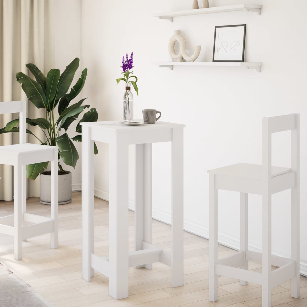 barbord 51x50x103,5 cm konstrueret træ hvid