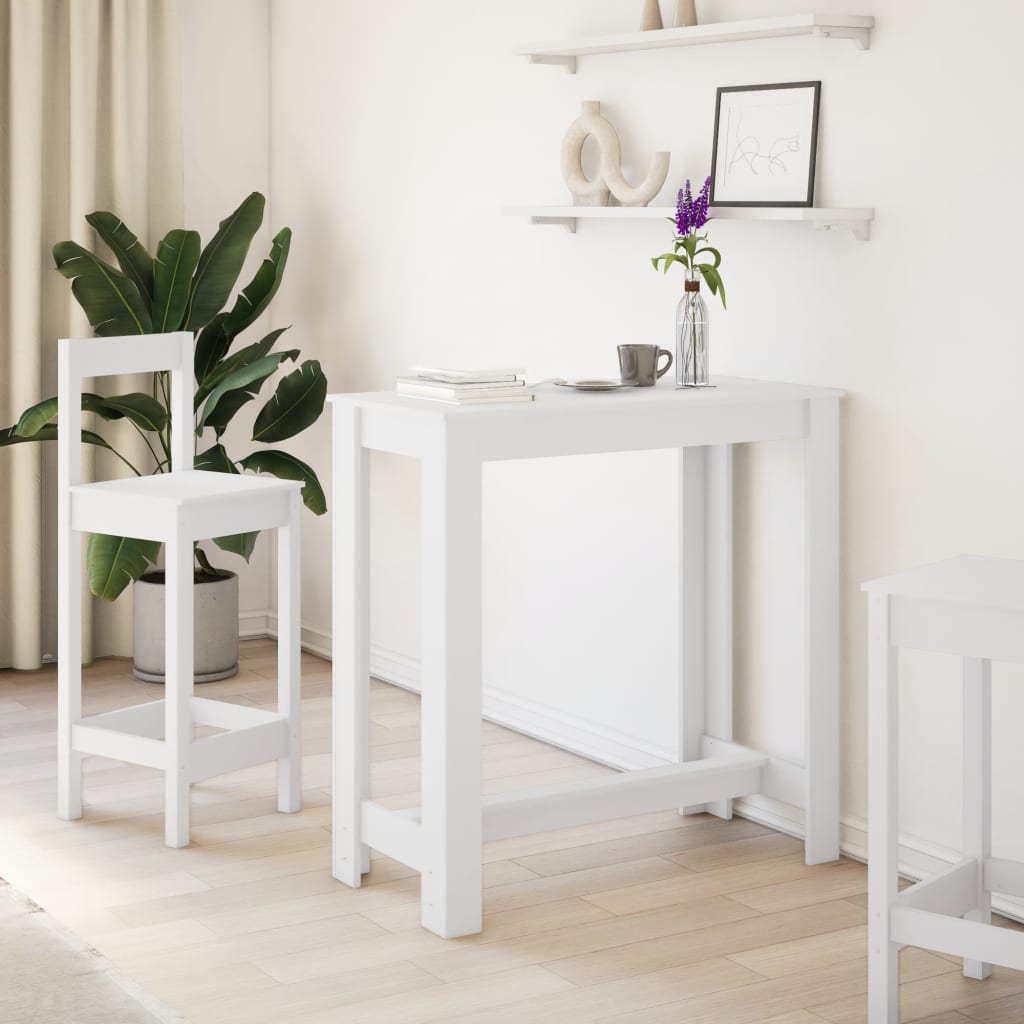 barbord 102x50x103,5 cm konstrueret træ hvid