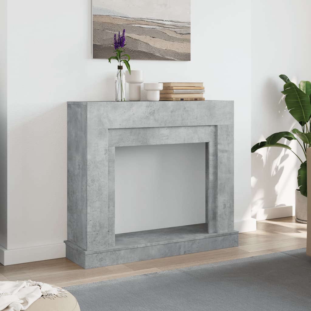 forsats til pejs 100x30x87,5 cm konstrueret træ betongrå